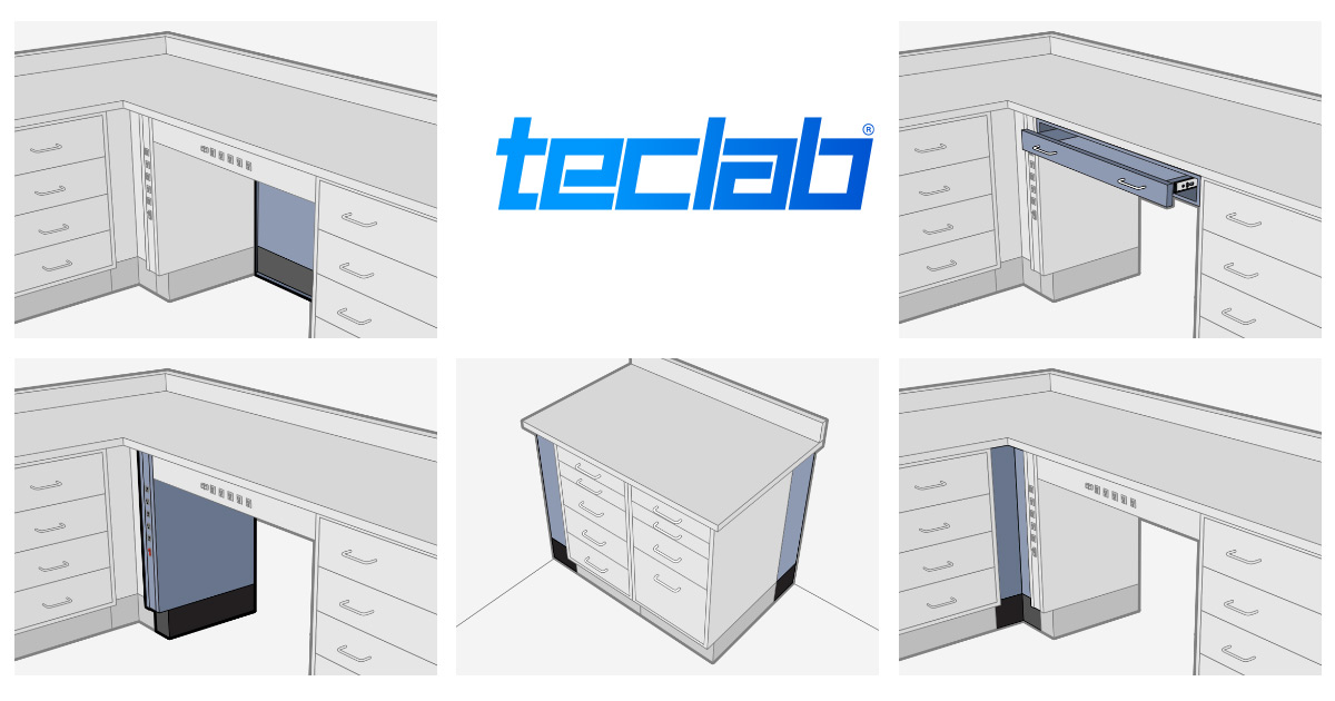 Under-Counter Hanging Laboratory Base Cabinets from Teclab